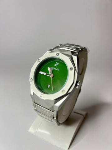 HB Diamond Cut with Green Dial