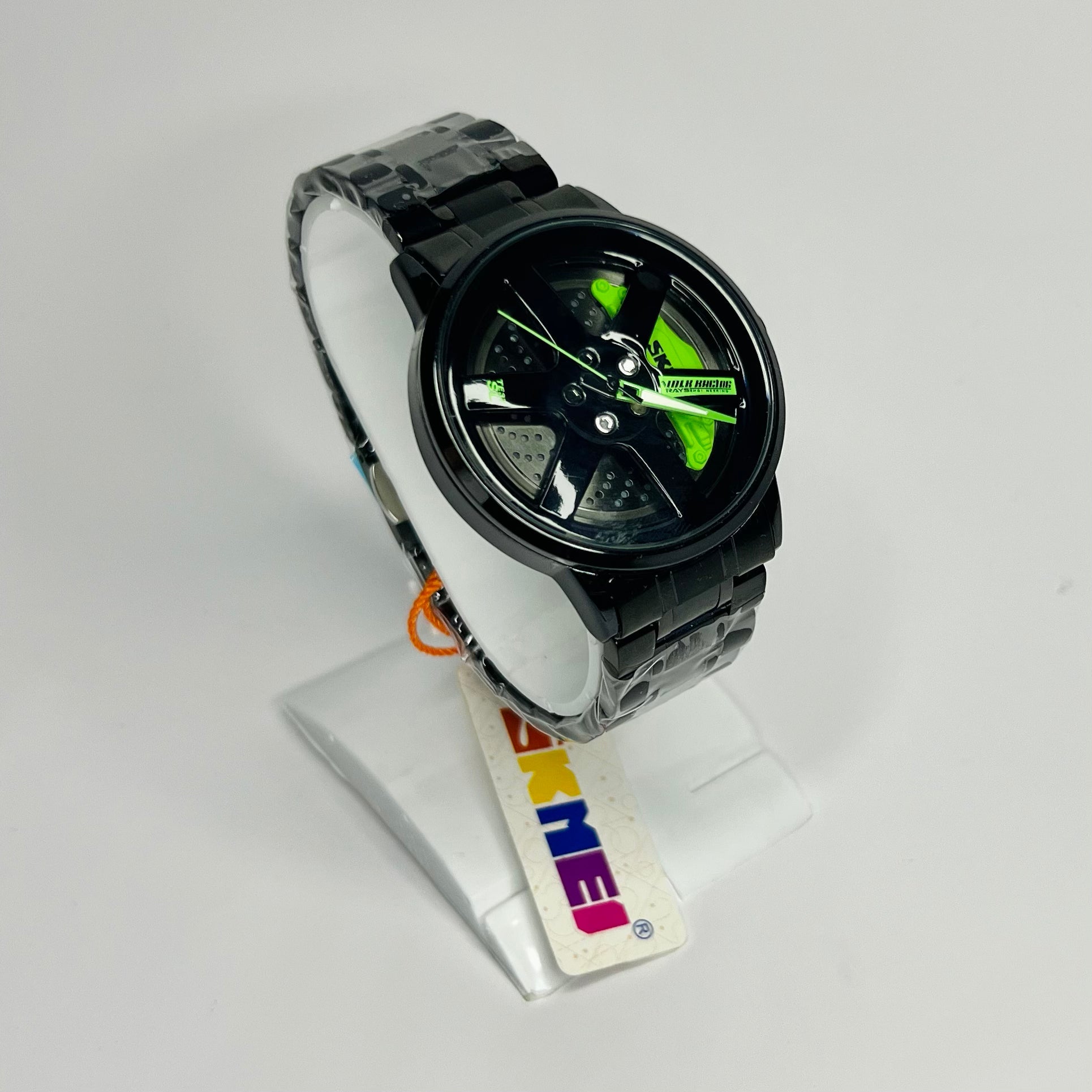 Spinning Car Wheel Green | Stainless Steel