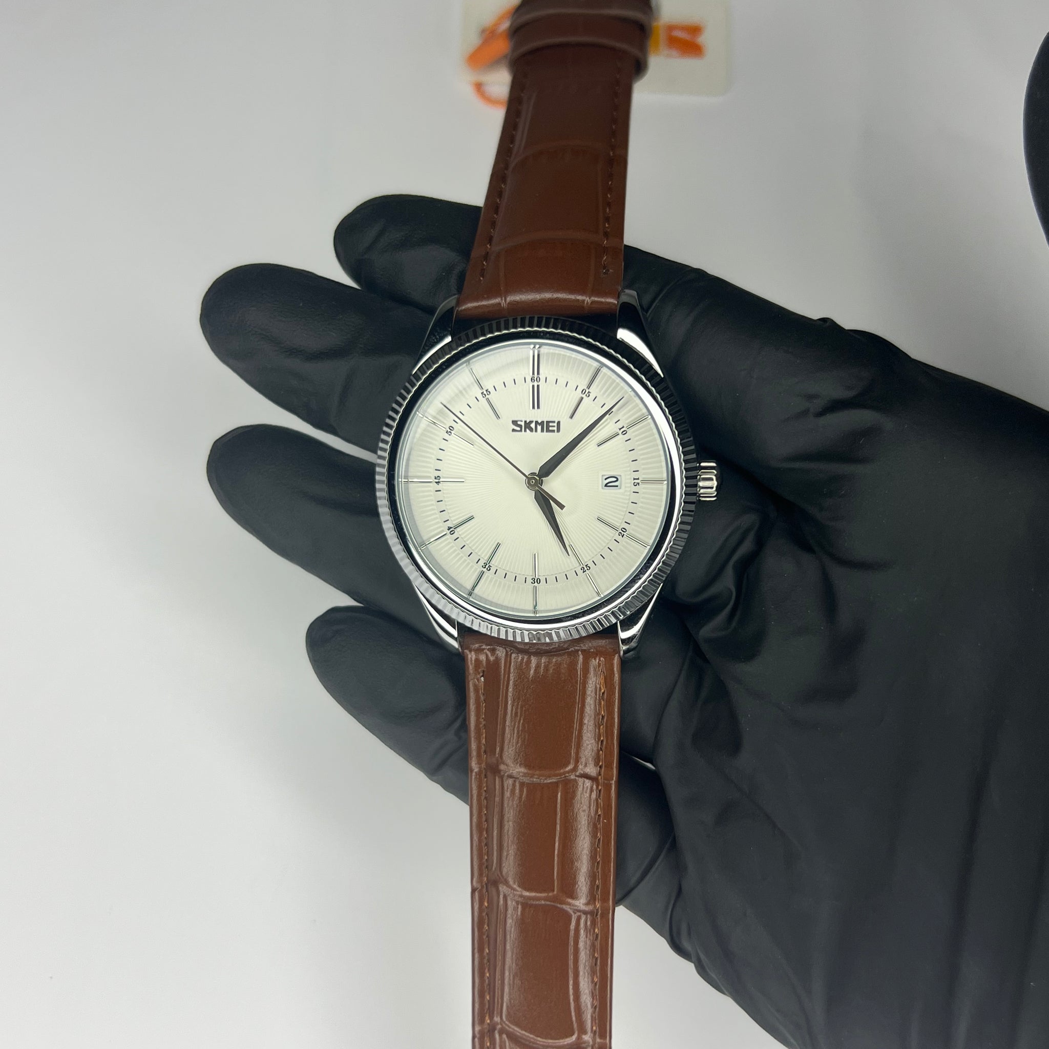 Skemi in Brown Strap | White Dial