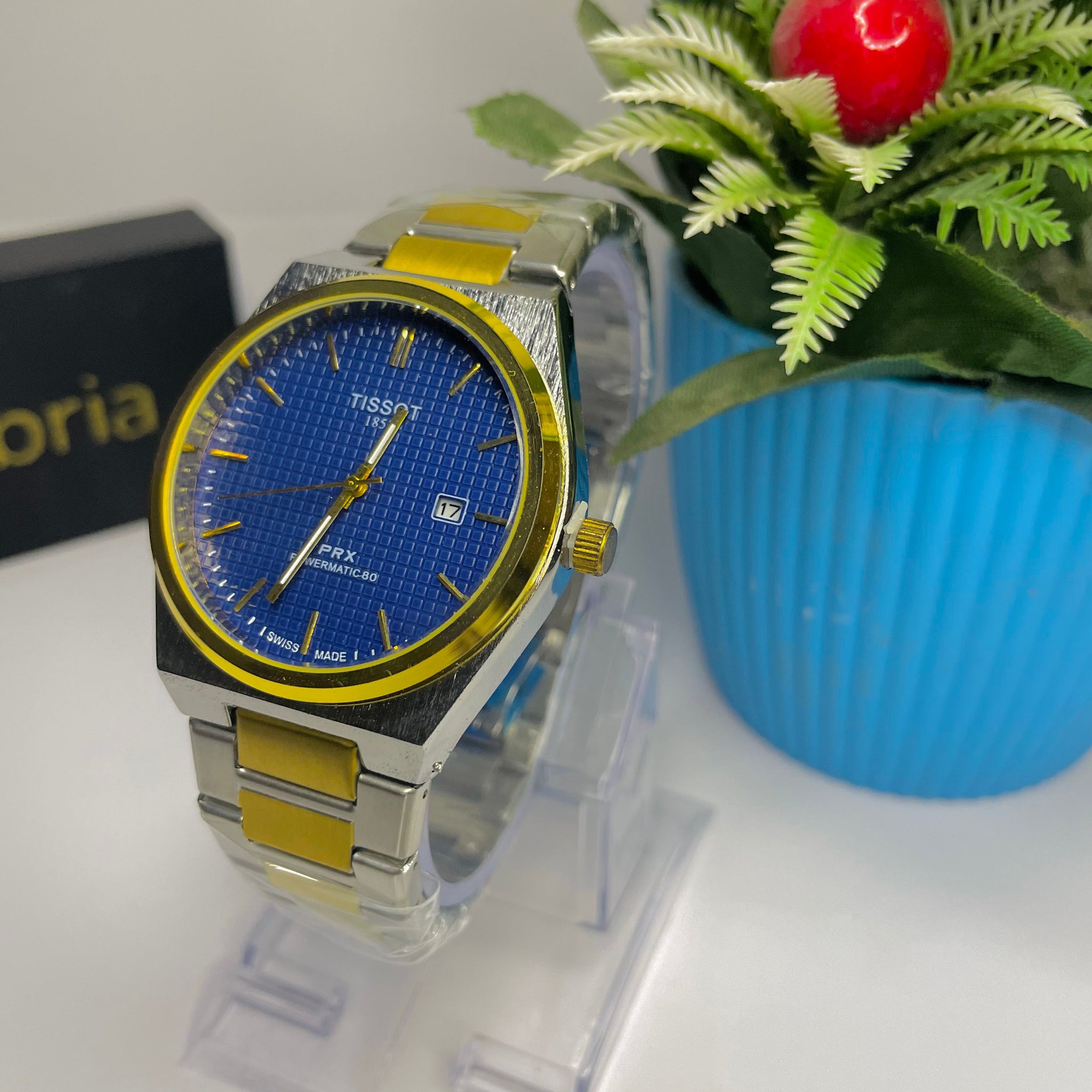 Tissot PRX Golden with Blue Textured