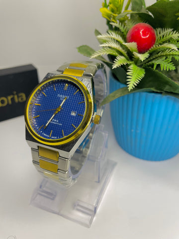 Tissot PRX Golden with Blue Textured